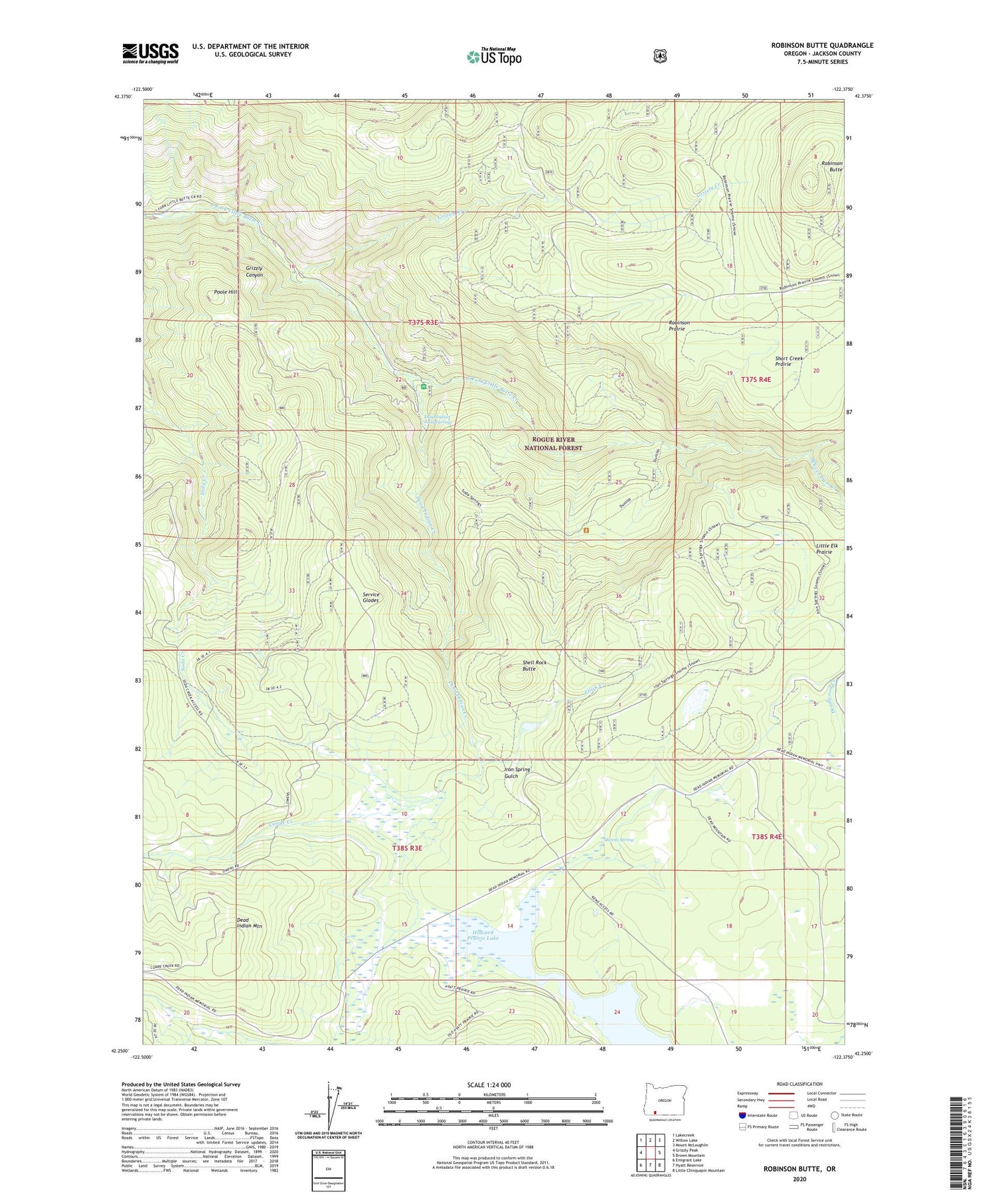 Robinson Butte Oregon US Topo Map Image