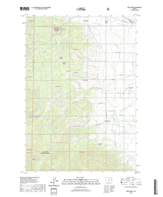 Rock Creek Oregon US Topo Map Image