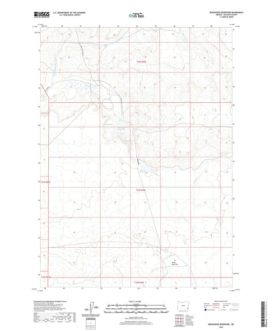Rockhouse Reservoir Oregon US Topo Map Image