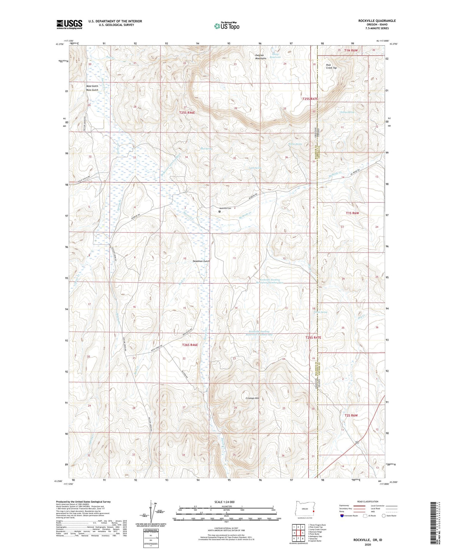 Rockville Oregon US Topo Map Image