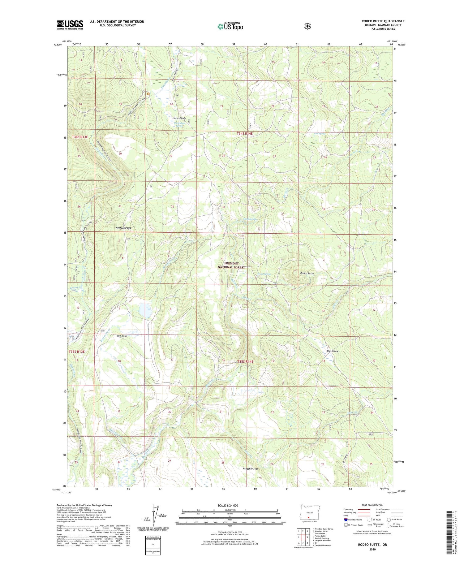 Rodeo Butte Oregon US Topo Map Image