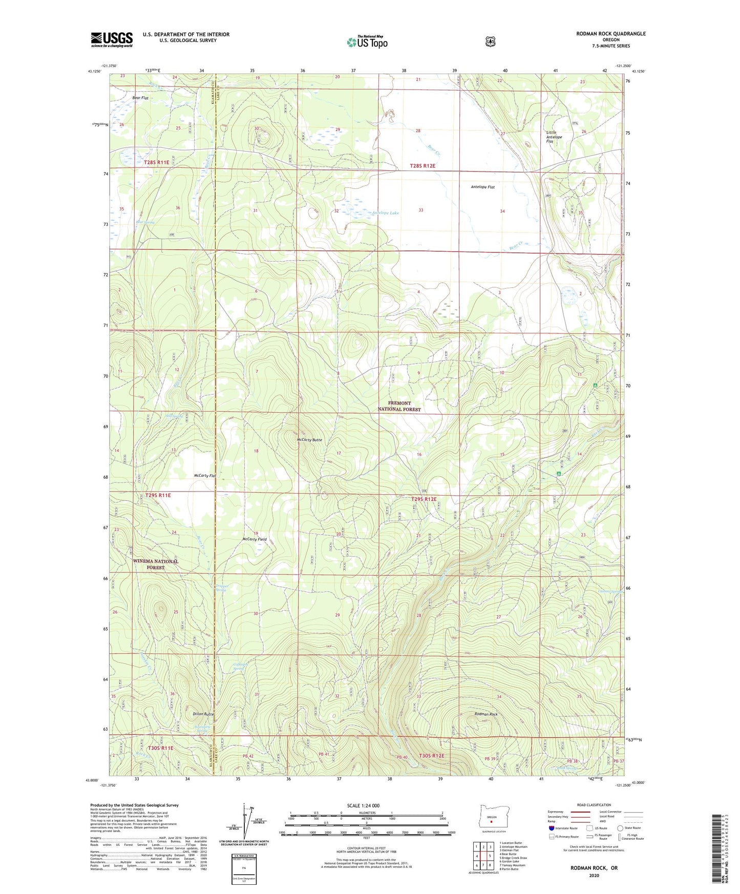 Rodman Rock Oregon US Topo Map Image