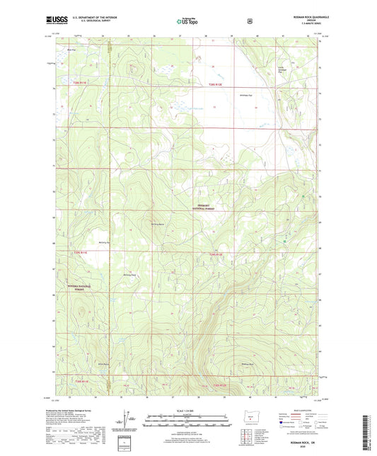 Rodman Rock Oregon US Topo Map Image