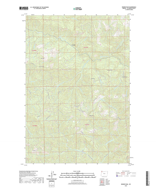 Rogers Peak Oregon US Topo Map Image