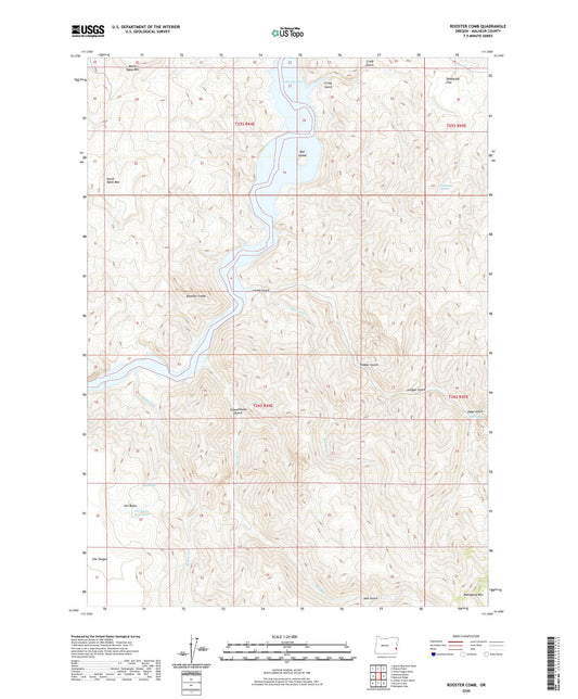 Rooster Comb Oregon US Topo Map Image