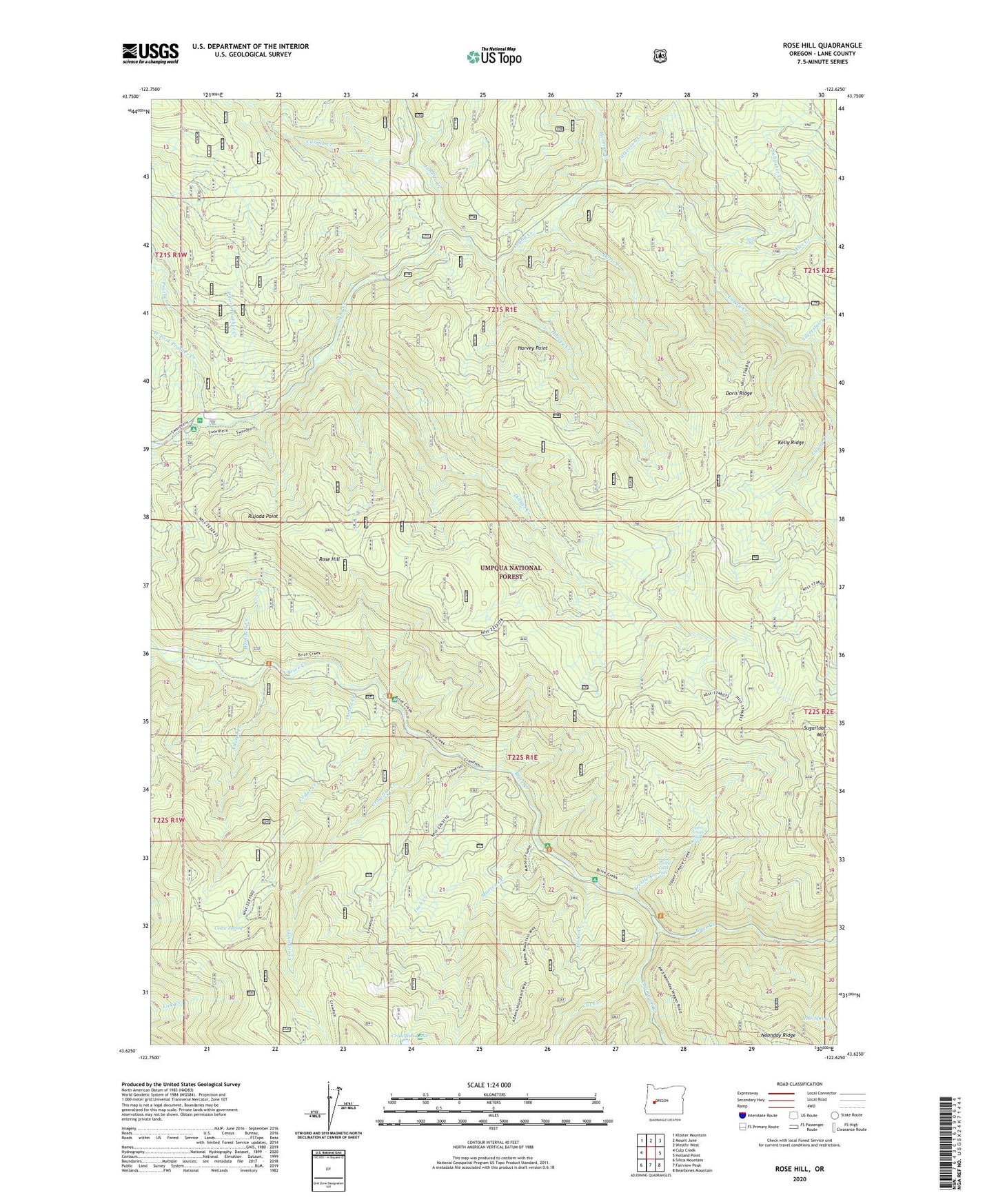 Rose Hill Oregon US Topo Map Image