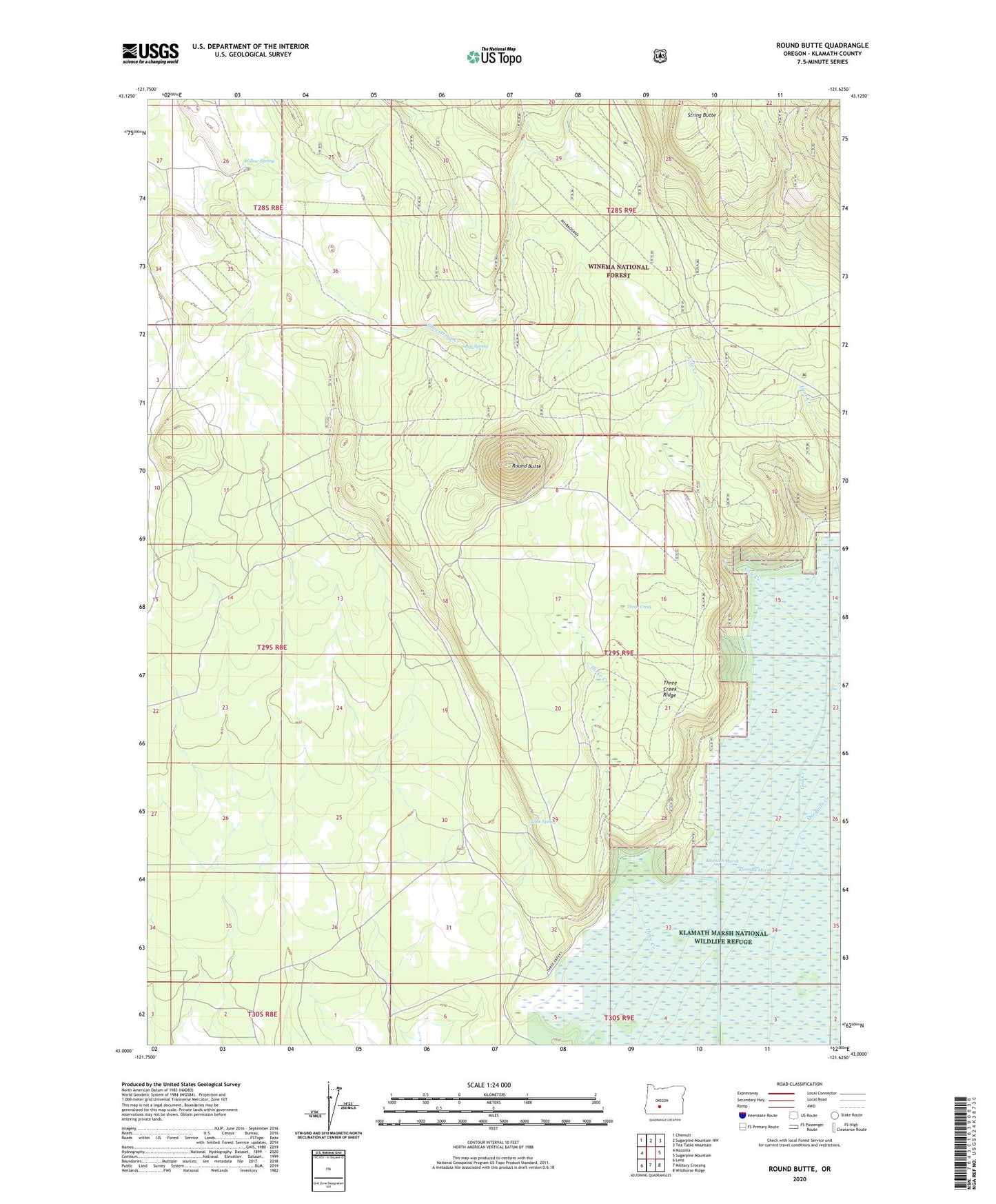 Round Butte Oregon US Topo Map Image