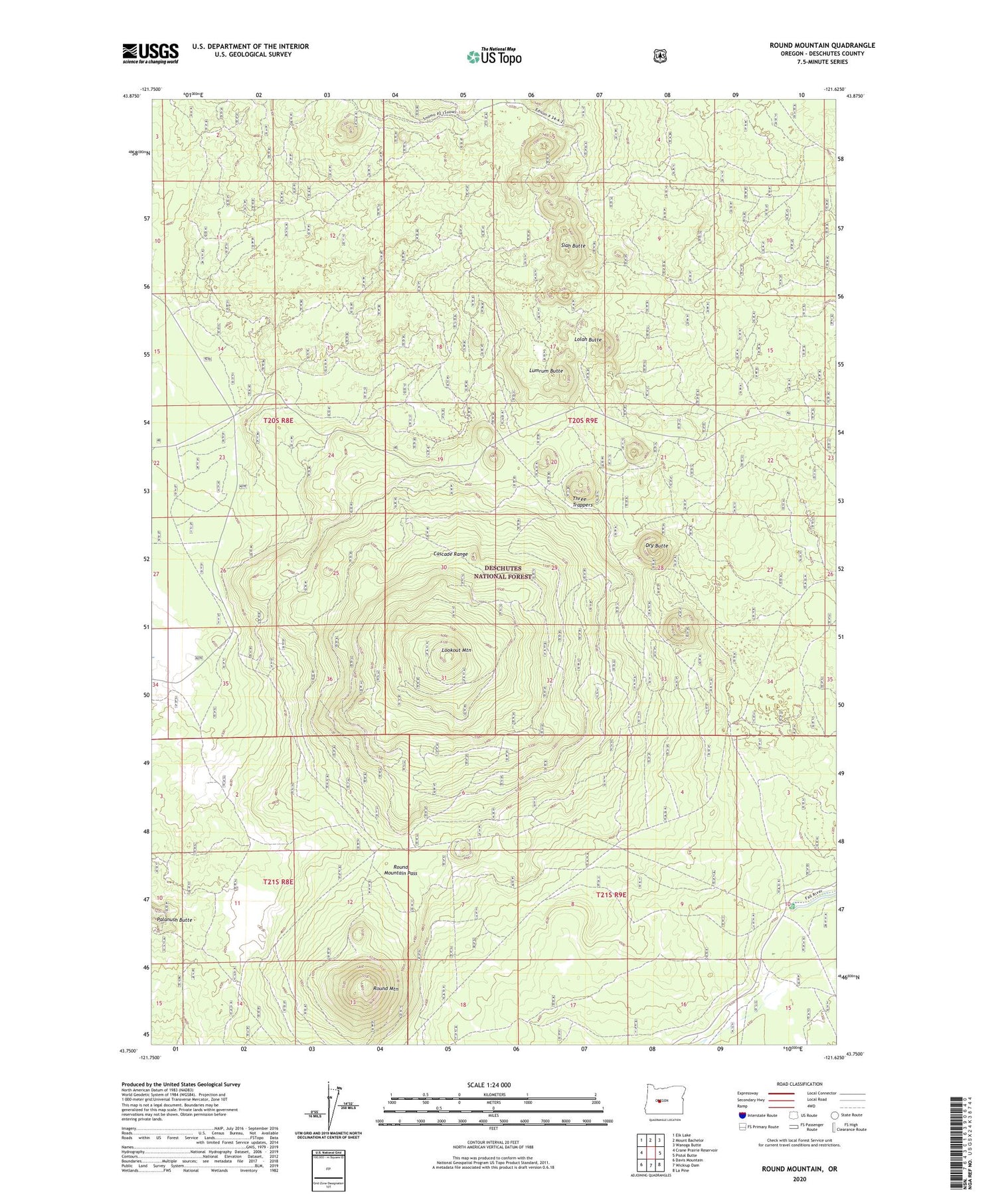 Round Mountain Oregon US Topo Map Image
