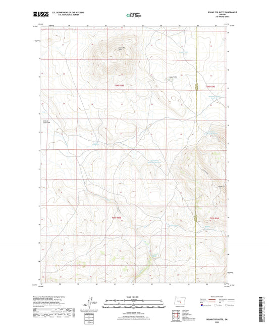 Round Top Butte Oregon US Topo Map Image
