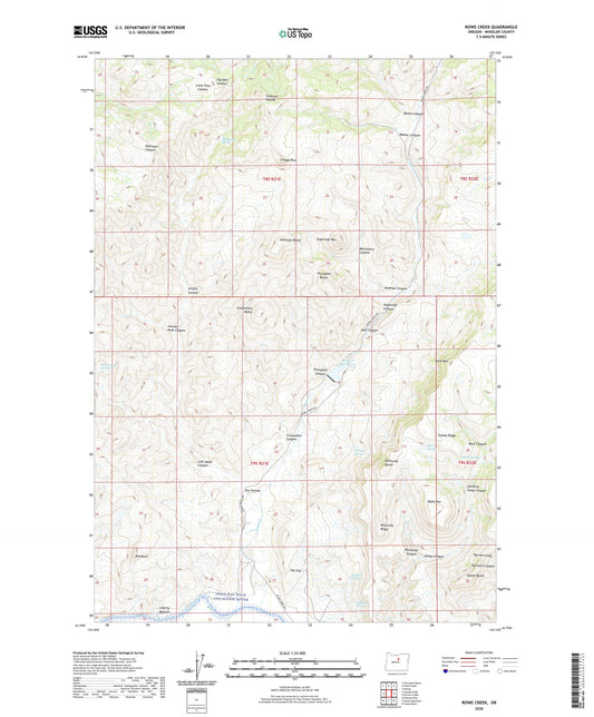 Rowe Creek Oregon US Topo Map Image