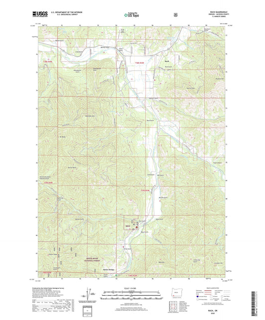 Ruch Oregon US Topo Map Image