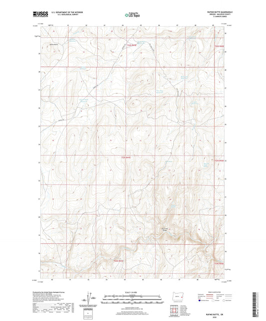 Rufino Butte Oregon US Topo Map Image