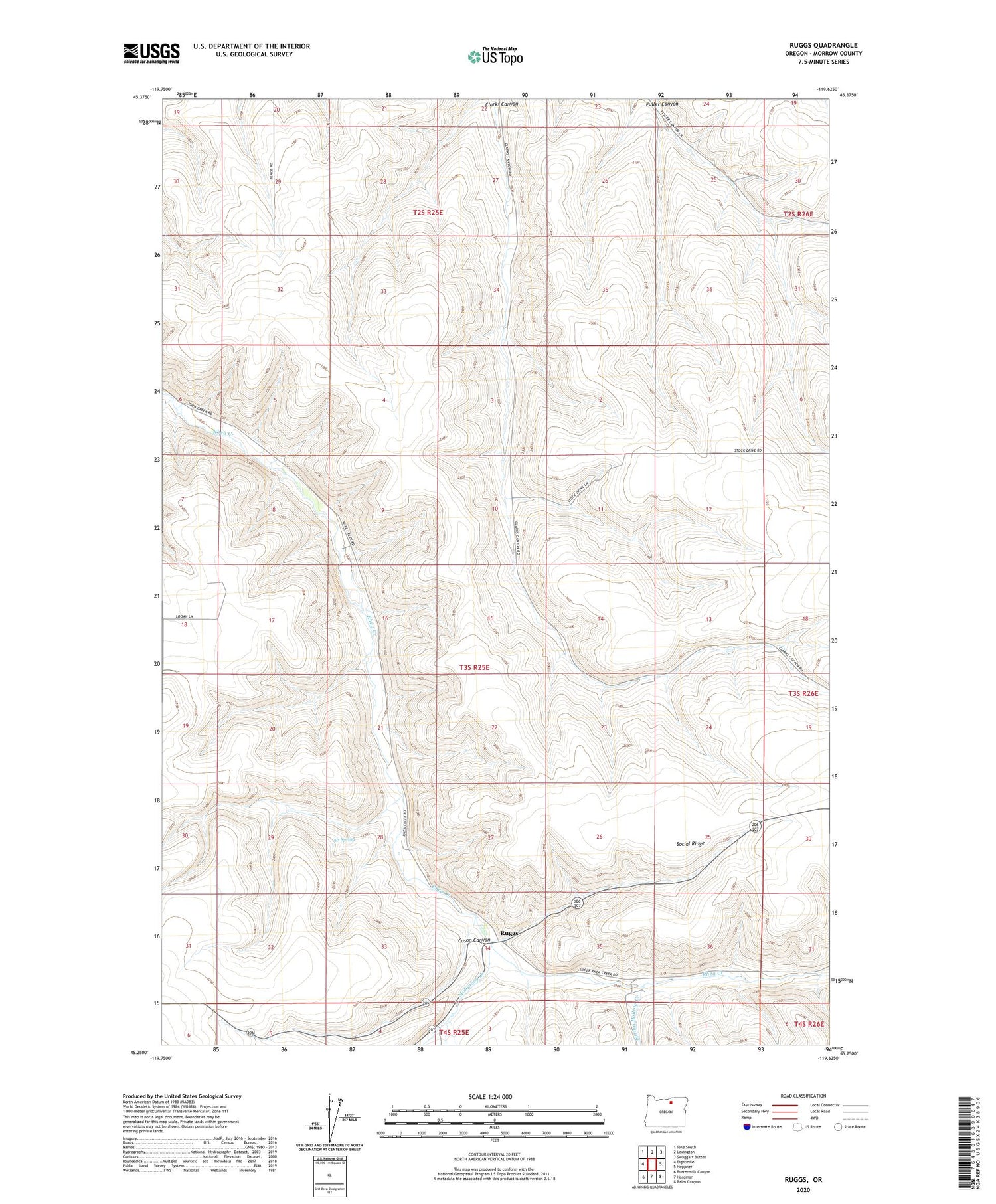 Ruggs Oregon US Topo Map Image