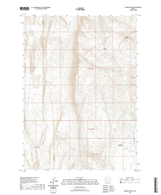 Ryegrass Butte Oregon US Topo Map Image