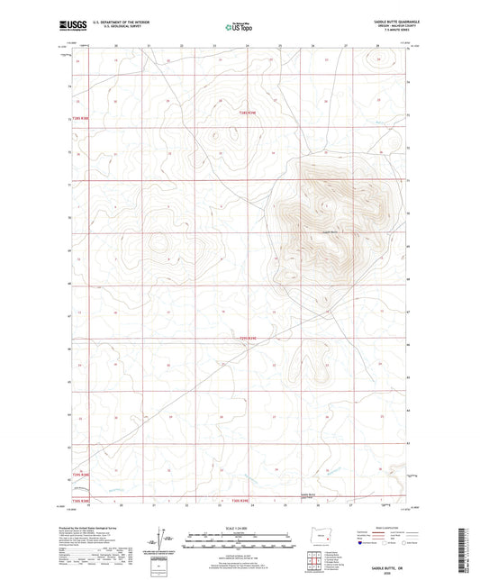 Saddle Butte Oregon US Topo Map Image