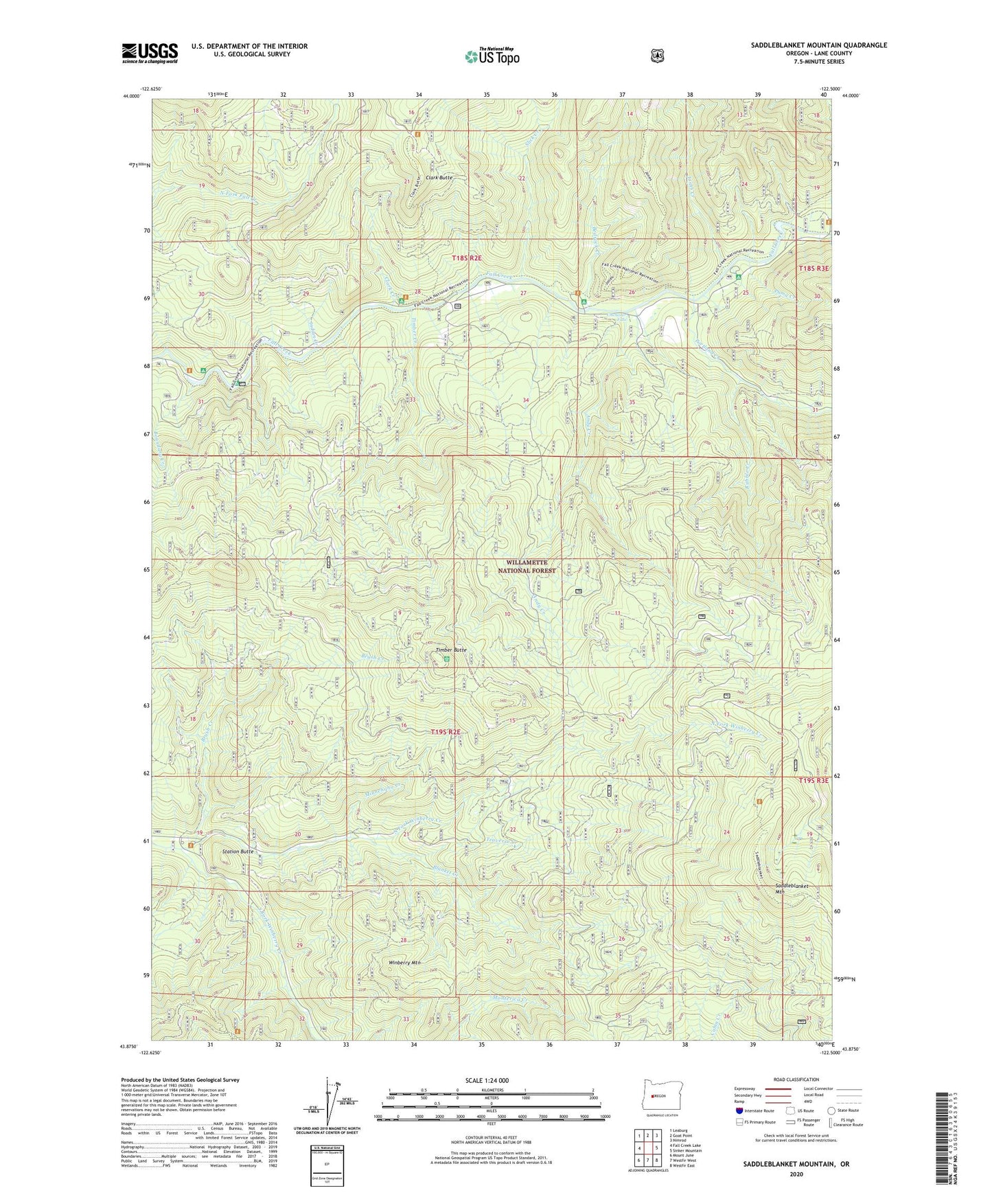 Saddleblanket Mountain Oregon US Topo Map Image