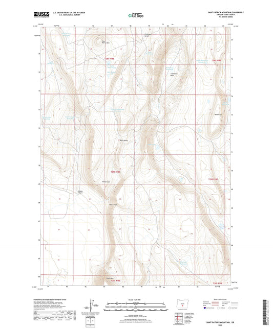 Saint Patrick Mountain Oregon US Topo Map Image