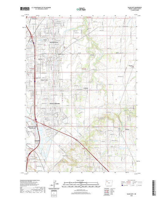 Salem East Oregon US Topo Map Image