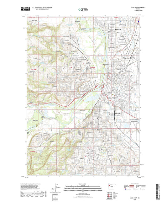 Salem West Oregon US Topo Map Image