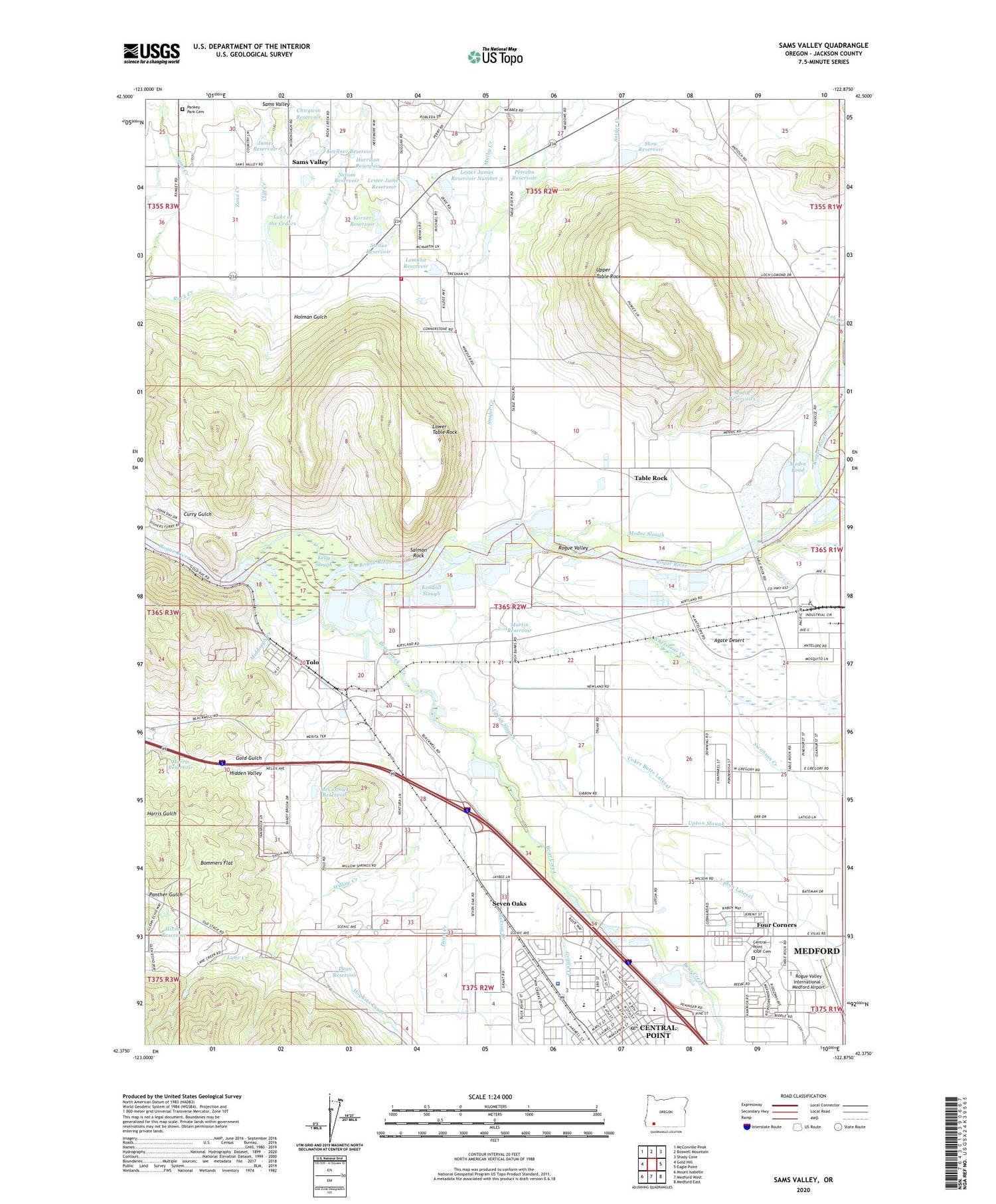 Sams Valley Oregon US Topo Map Image