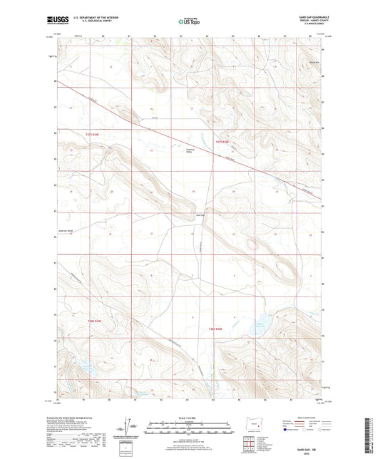 Sand Gap Oregon US Topo Map Image