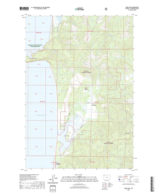 Sand Lake Oregon US Topo Map Image