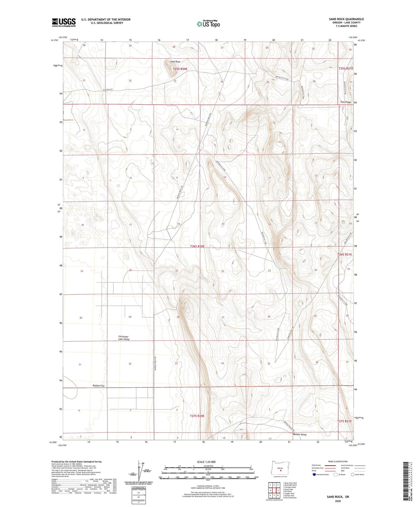 Sand Rock Oregon US Topo Map Image