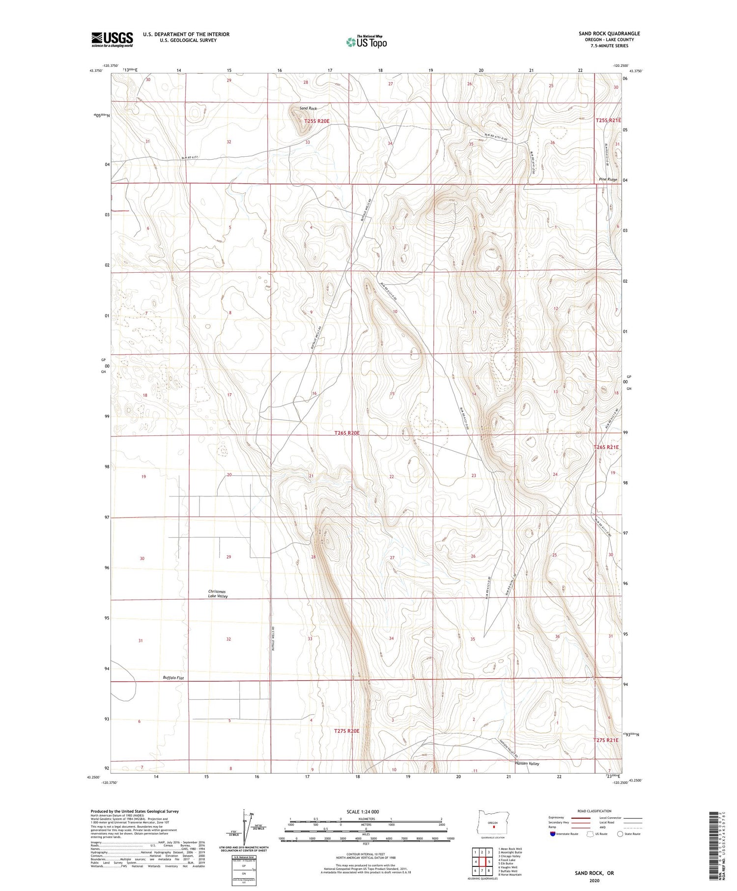 Sand Rock Oregon US Topo Map Image