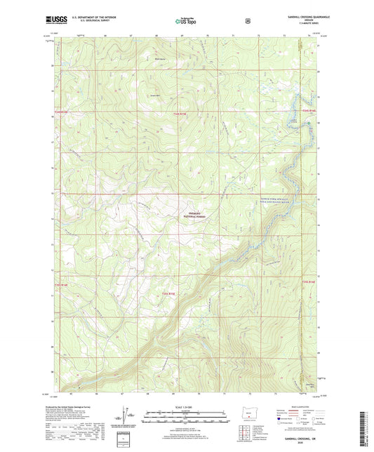 Sandhill Crossing Oregon US Topo Map Image
