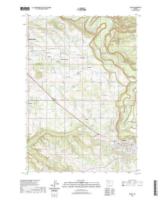 Sandy Oregon US Topo Map Image