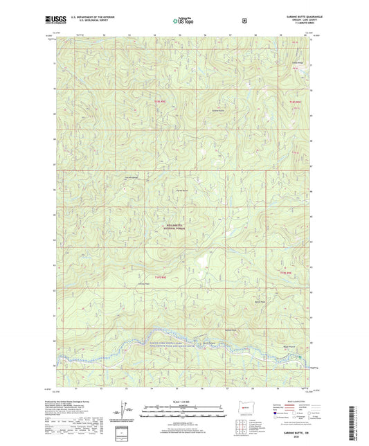 Sardine Butte Oregon US Topo Map Image