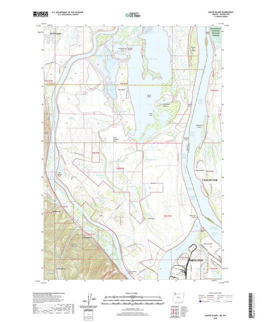 Sauvie Island Oregon US Topo Map Image