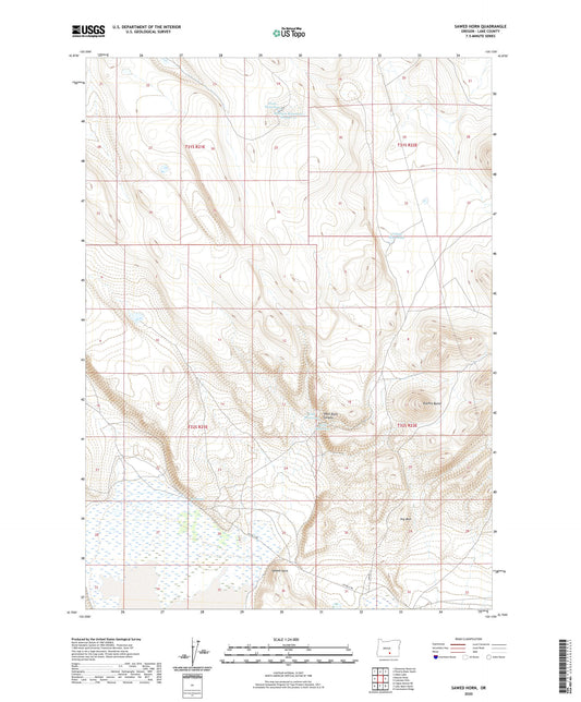 Sawed Horn Oregon US Topo Map Image