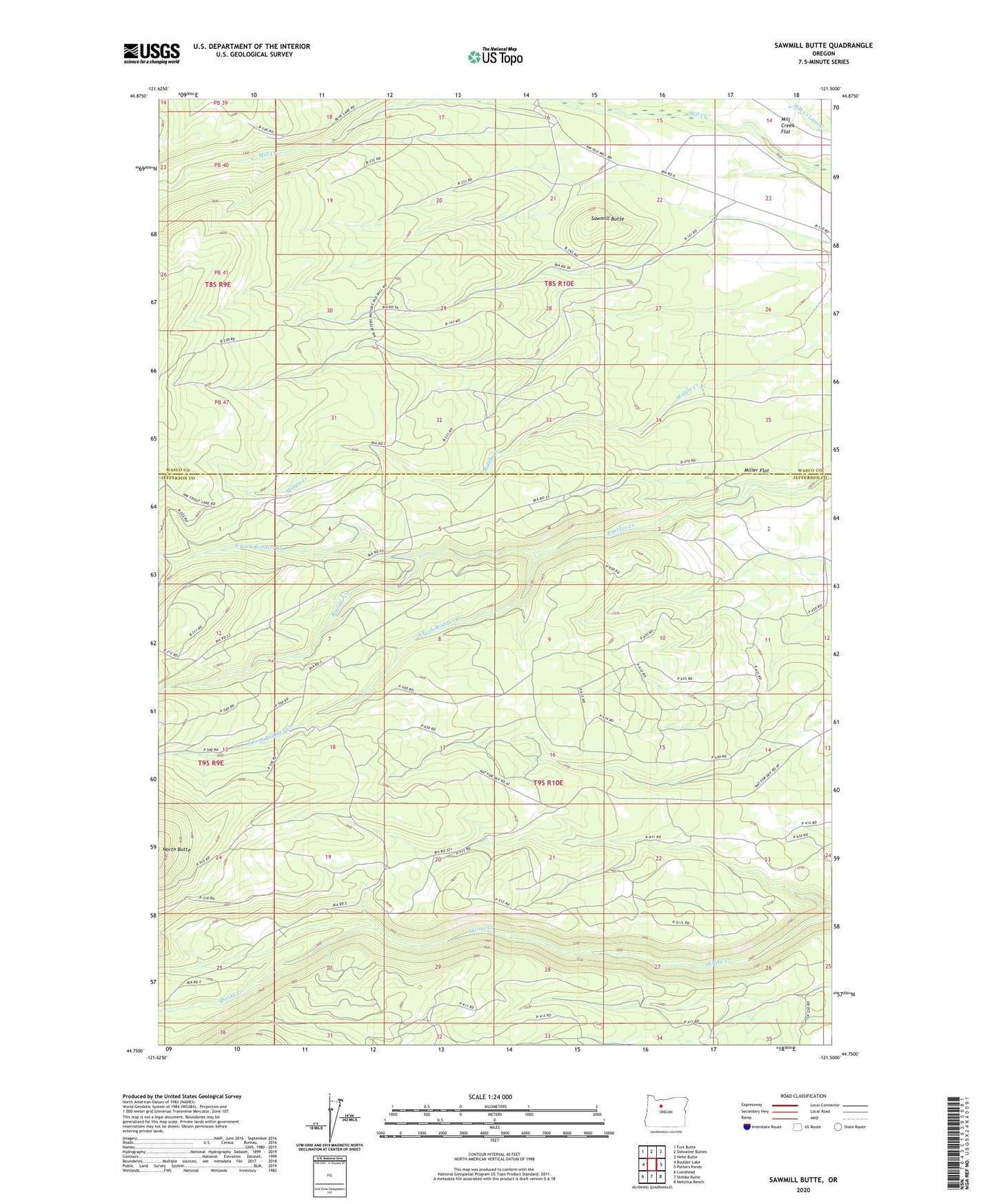 Sawmill Butte Oregon US Topo Map Image