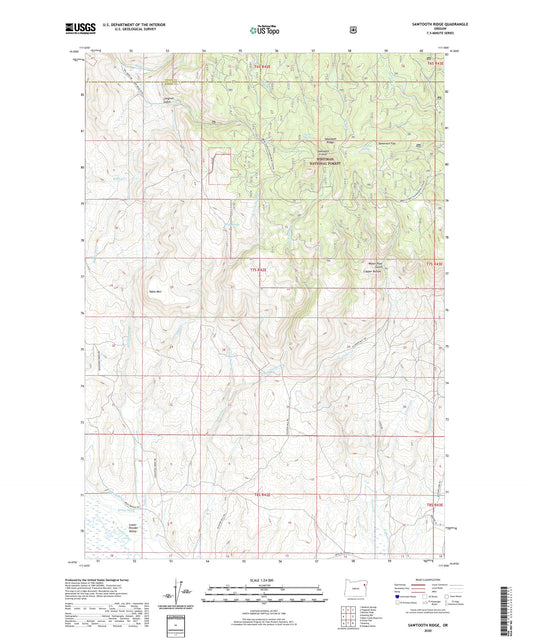 Sawtooth Ridge Oregon US Topo Map Image