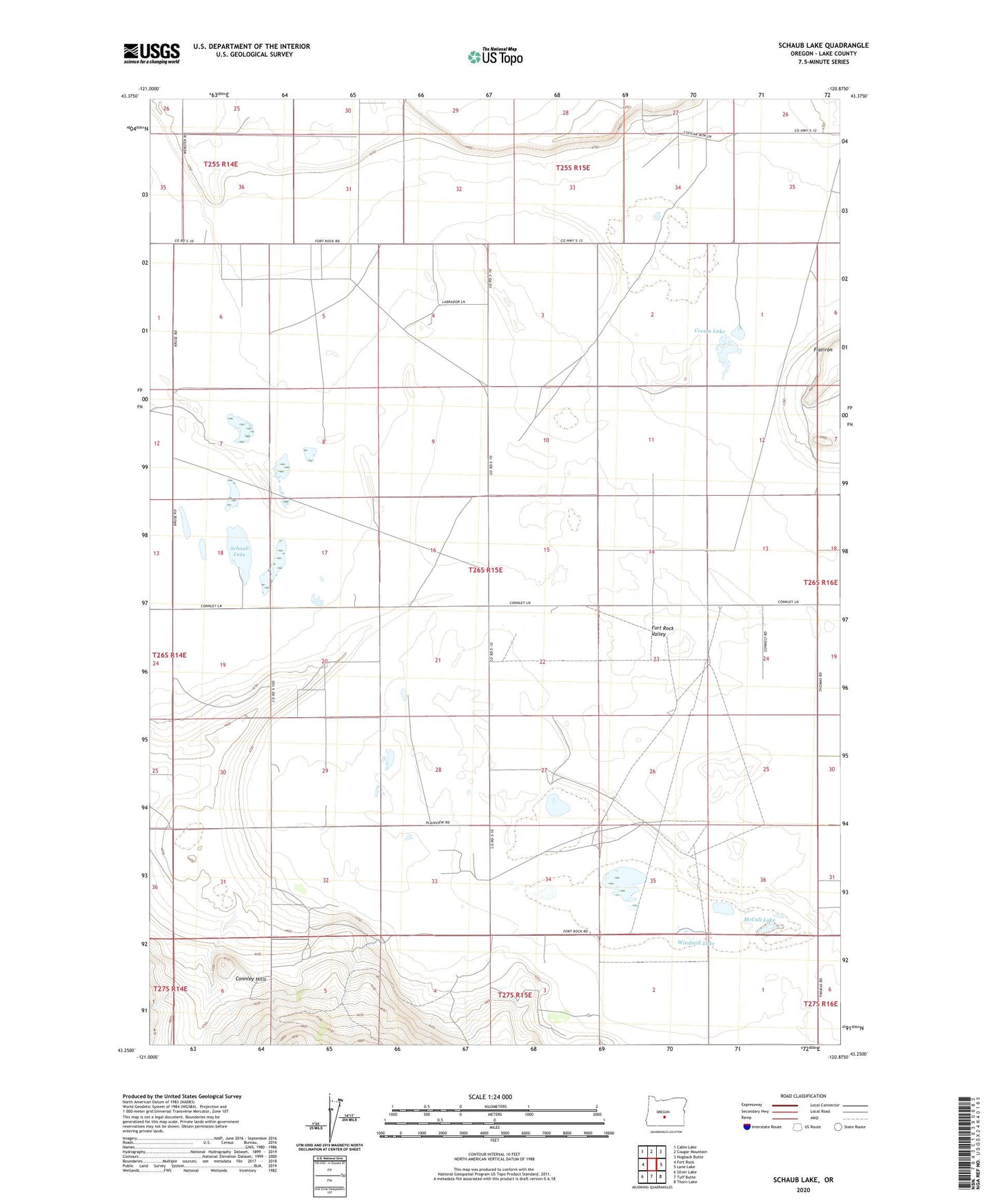 Schaub Lake Oregon US Topo Map Image
