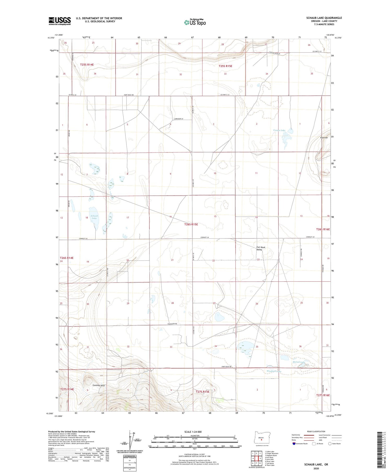Schaub Lake Oregon US Topo Map Image