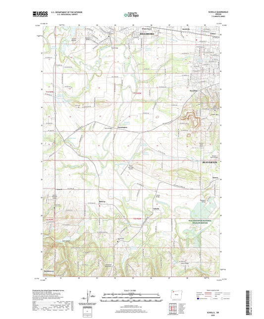 Scholls Oregon US Topo Map Image