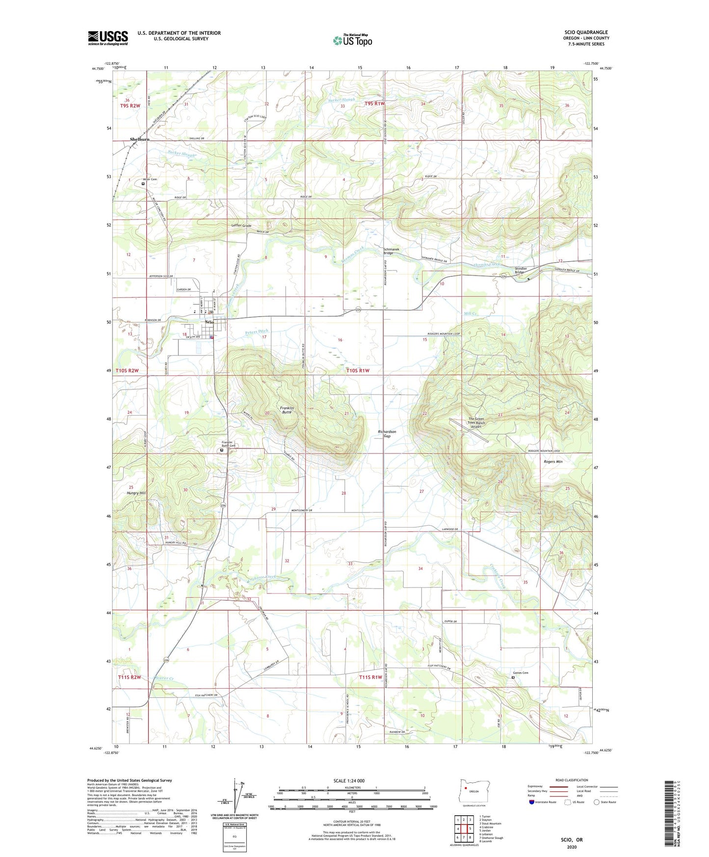 Scio Oregon US Topo Map Image
