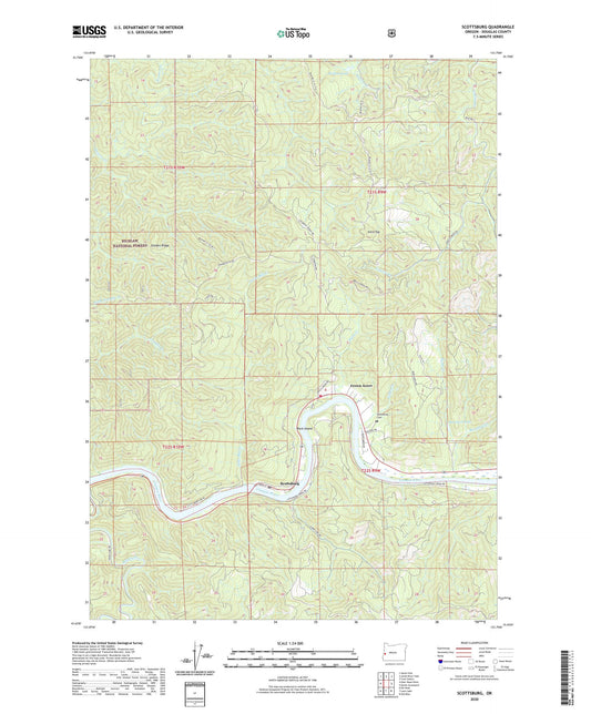 Scottsburg Oregon US Topo Map Image