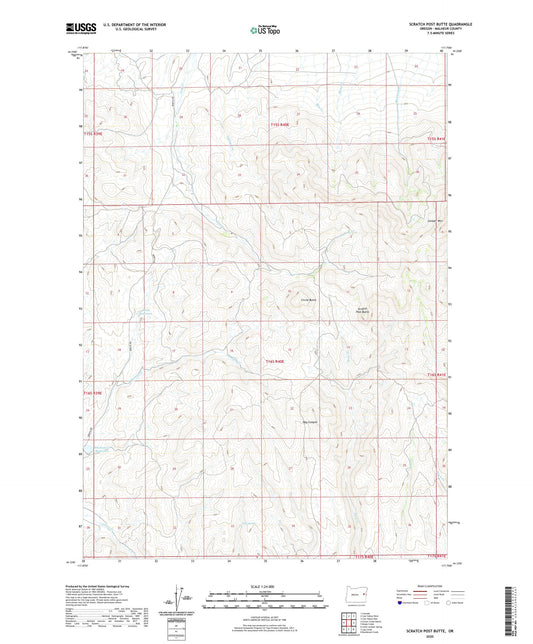 Scratch Post Butte Oregon US Topo Map Image