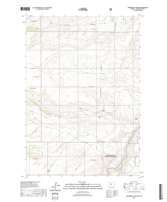 Seekseequa Junction Oregon US Topo Map Image