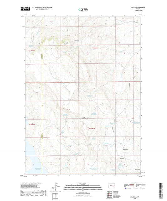 Selle Gap Oregon US Topo Map Image