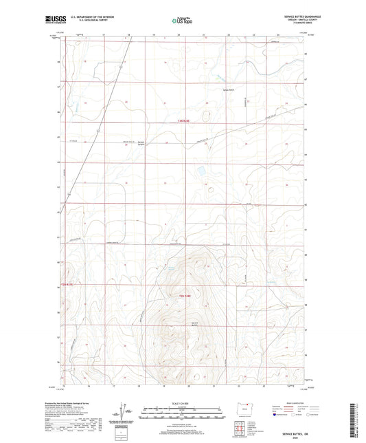 Service Buttes Oregon US Topo Map Image