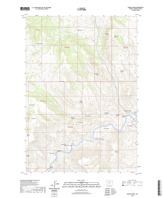 Service Creek Oregon US Topo Map Image