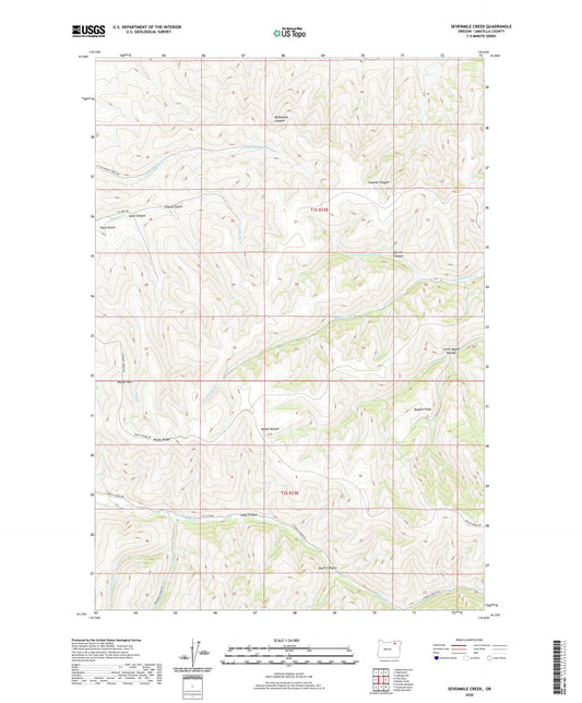 Sevenmile Creek Oregon US Topo Map Image