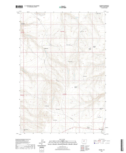 Shaniko Oregon US Topo Map Image