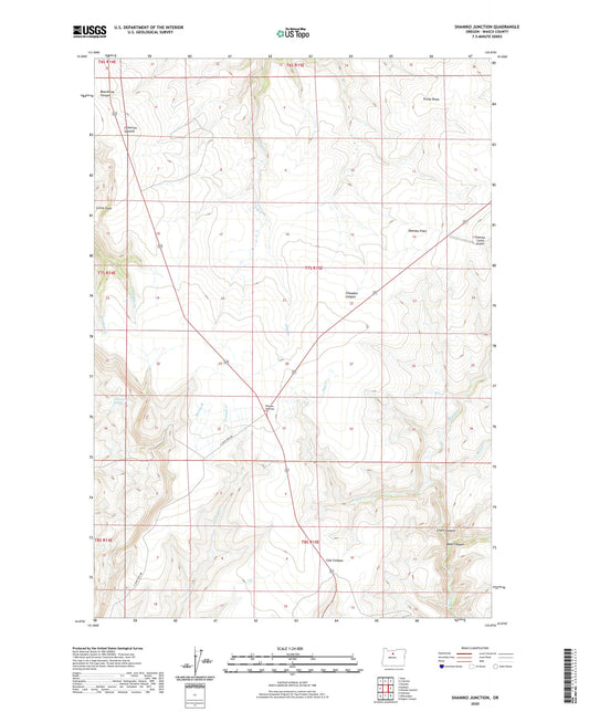 Shaniko Junction Oregon US Topo Map Image