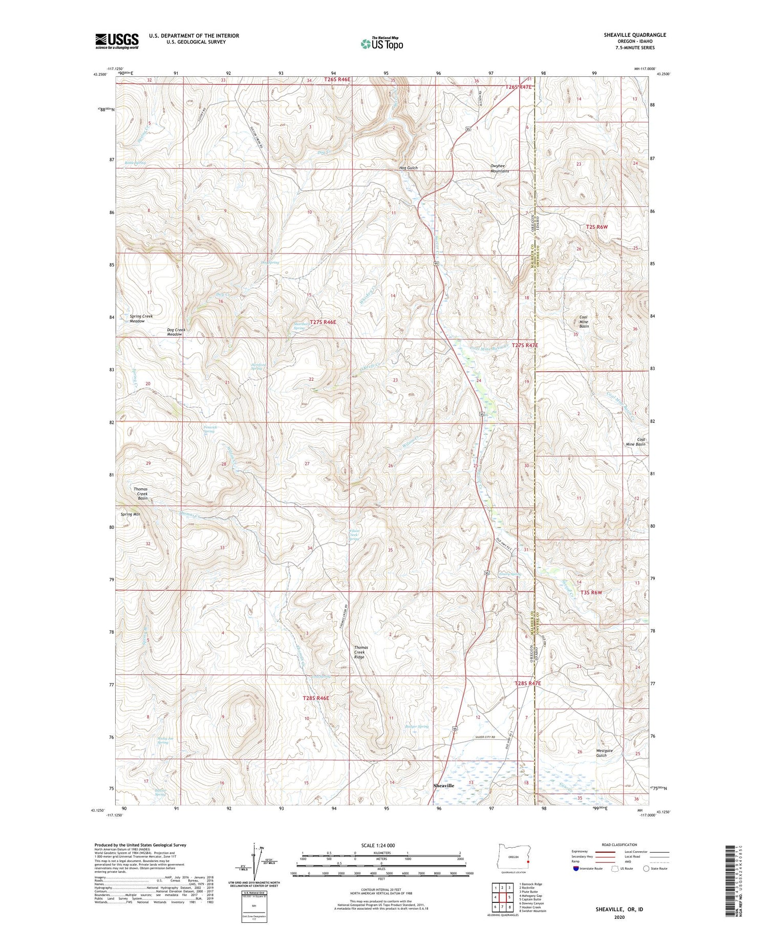 Sheaville Oregon US Topo Map Image