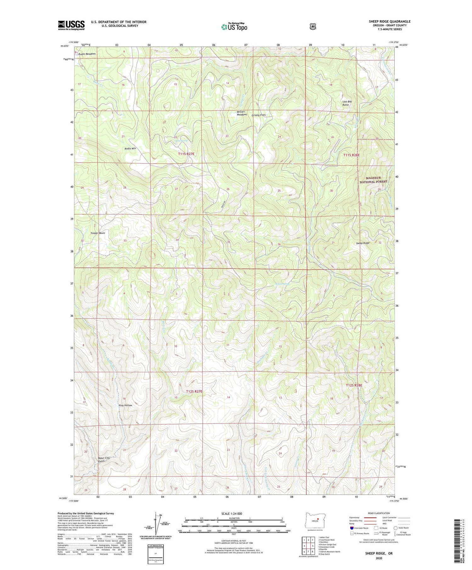 Sheep Ridge Oregon US Topo Map Image